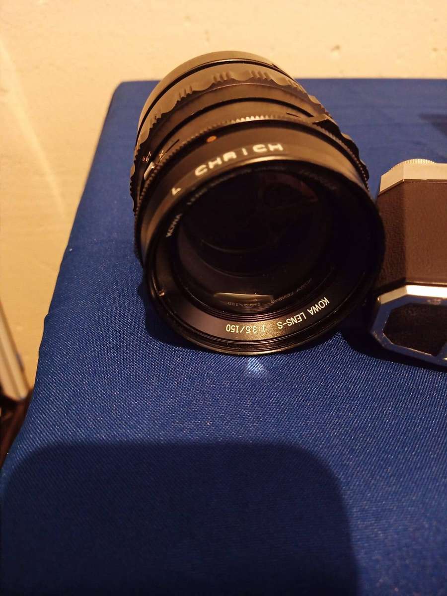 Old Vintage Folding Camera and Old Zeiss Ikon plus Kowa 3.5/150 Six Lens All for one bid