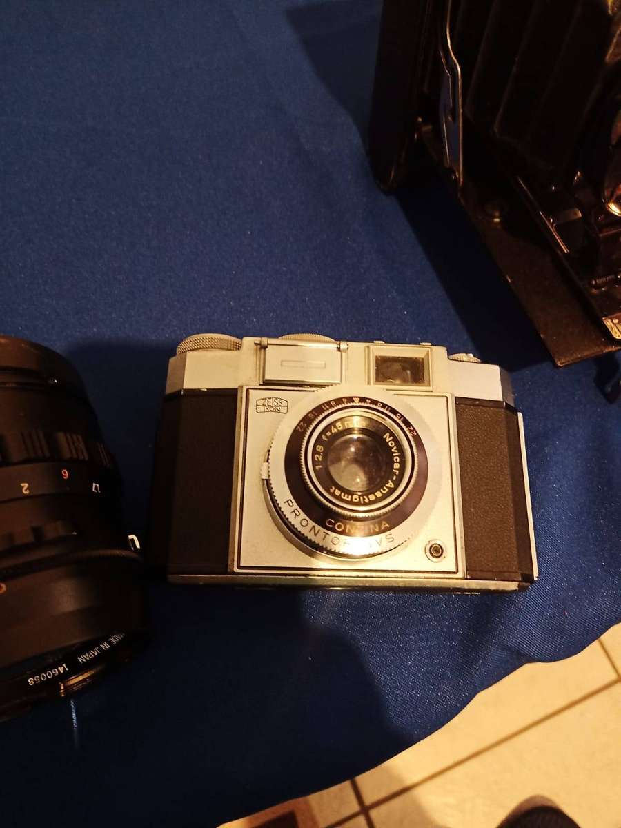 Old Vintage Folding Camera and Old Zeiss Ikon plus Kowa 3.5/150 Six Lens All for one bid