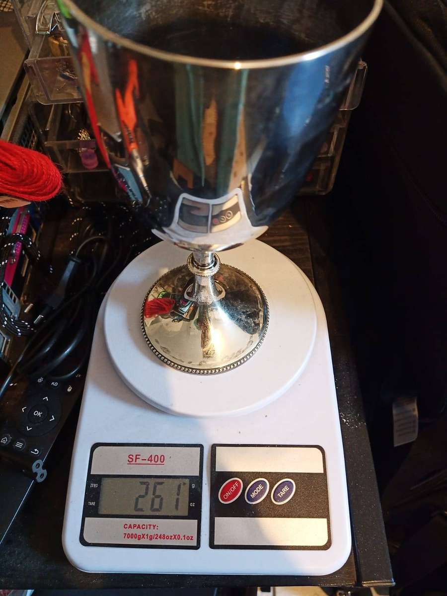 Large Heavy Hallmarks Silver Goblet Cup Dated Sheffield 1928