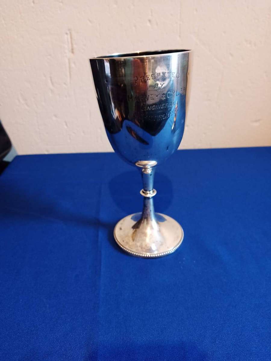 Large Heavy Hallmarks Silver Goblet Cup Dated Sheffield 1928