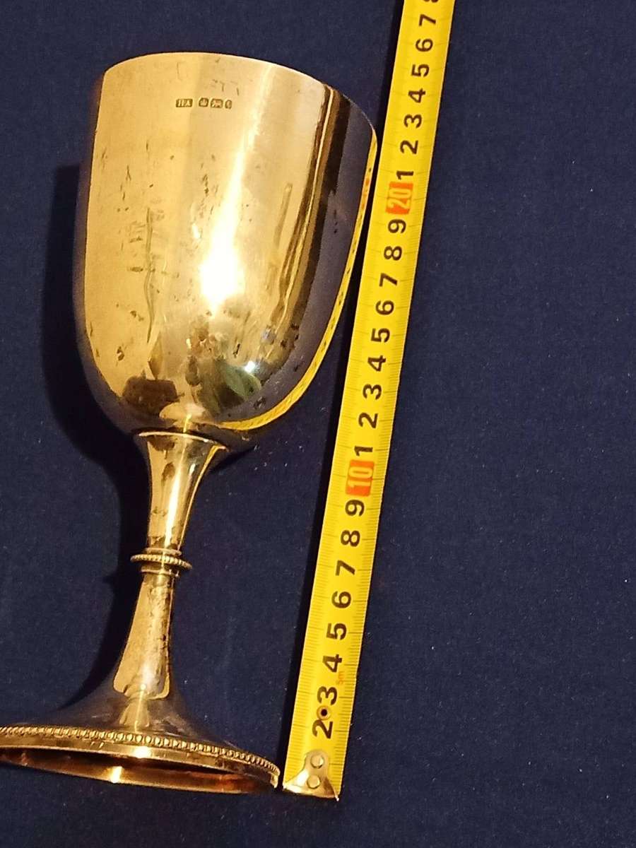Large Heavy Hallmarks Silver Goblet Cup Dated Sheffield 1928