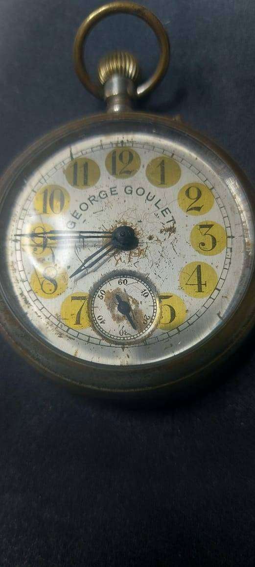 WW2 Orginal German Officer George Goulet Pocket Watch  WORKING WATCH
