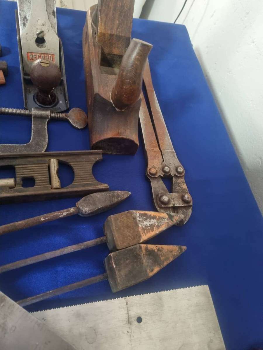 This is a collection of vintage woodworking tools. sold as found