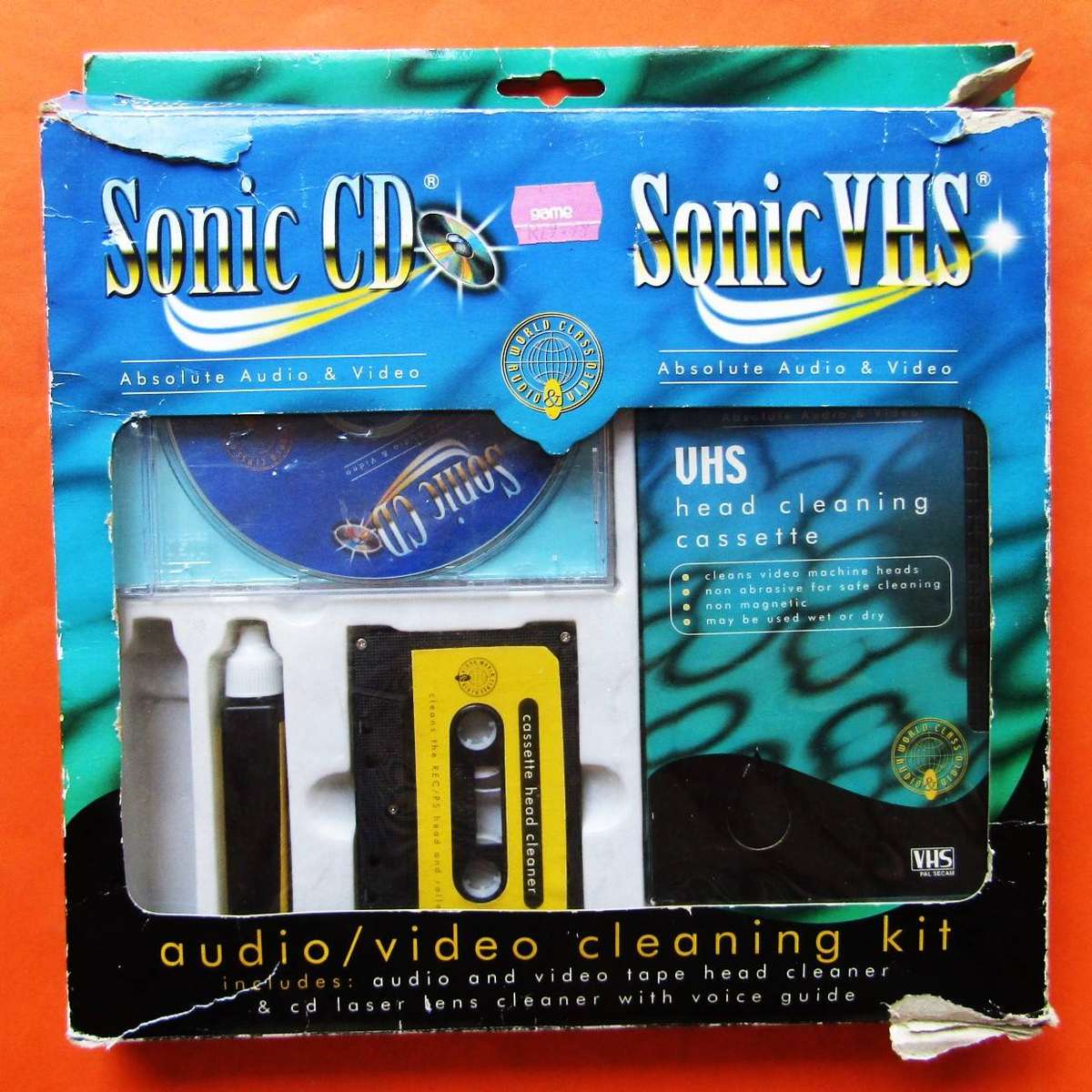 Old Sonic VHS Cassette CD Cleaning Kit