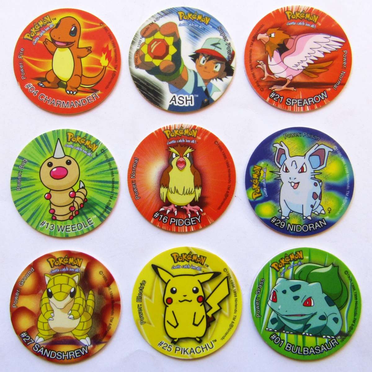 Lot of 9 Pokemon Tazo 1 Slammers by Simba