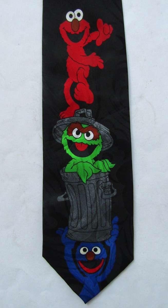 Old Sesame Street Cartoon Neck Tie