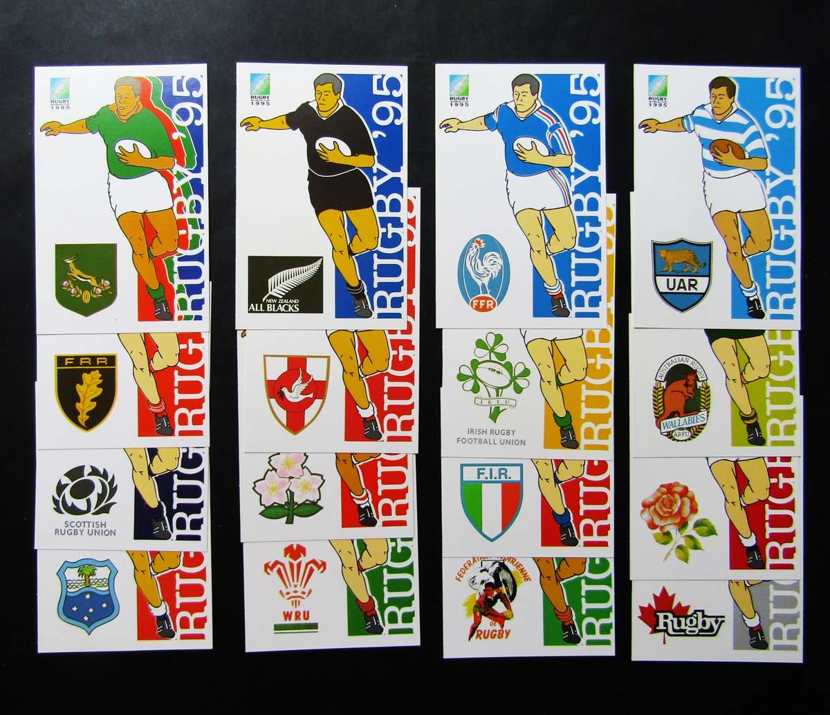 Set of 16 Rugby World Cup 1995 Postcards