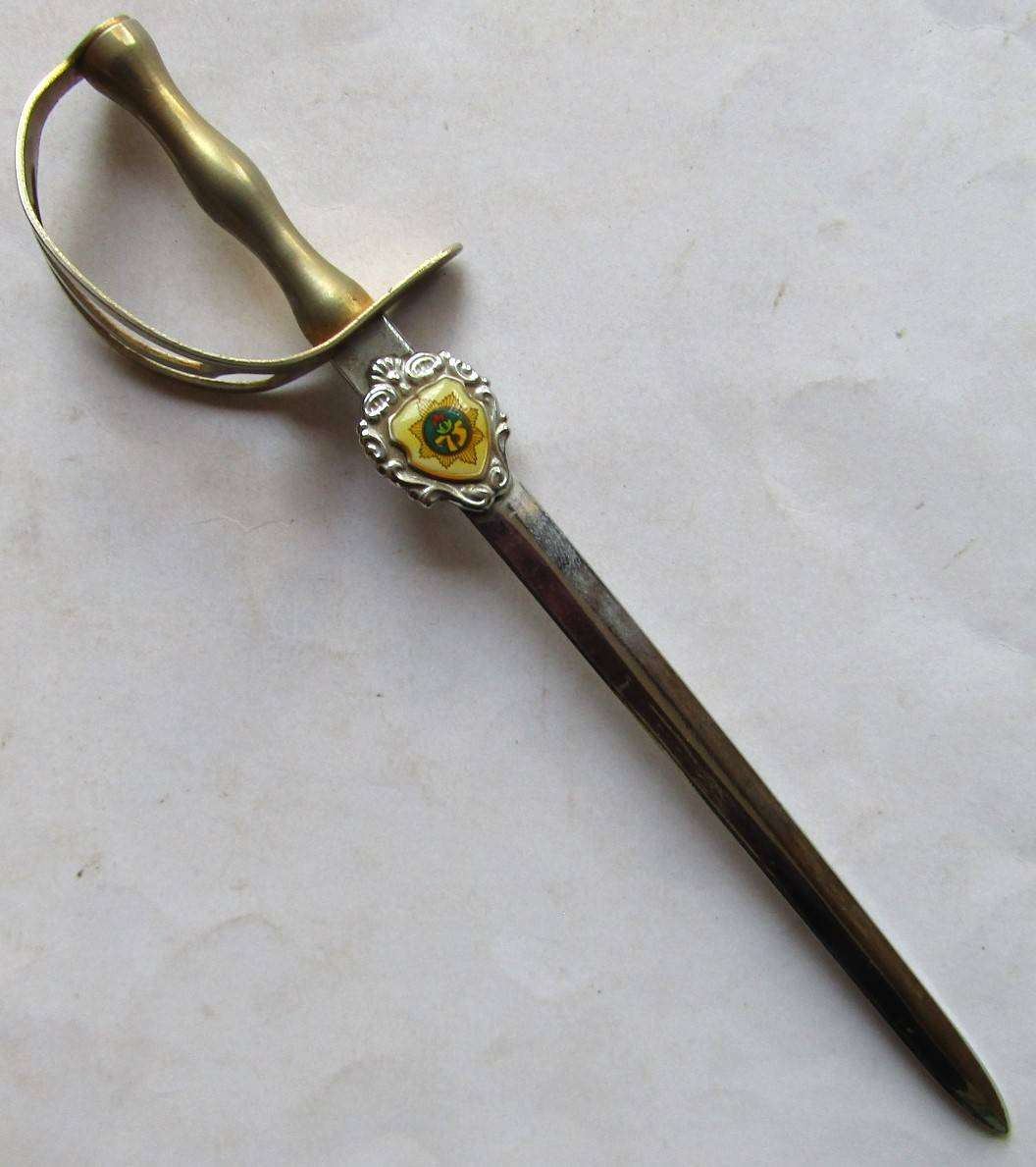 Old SA Police Sword Shaped Letter Opener