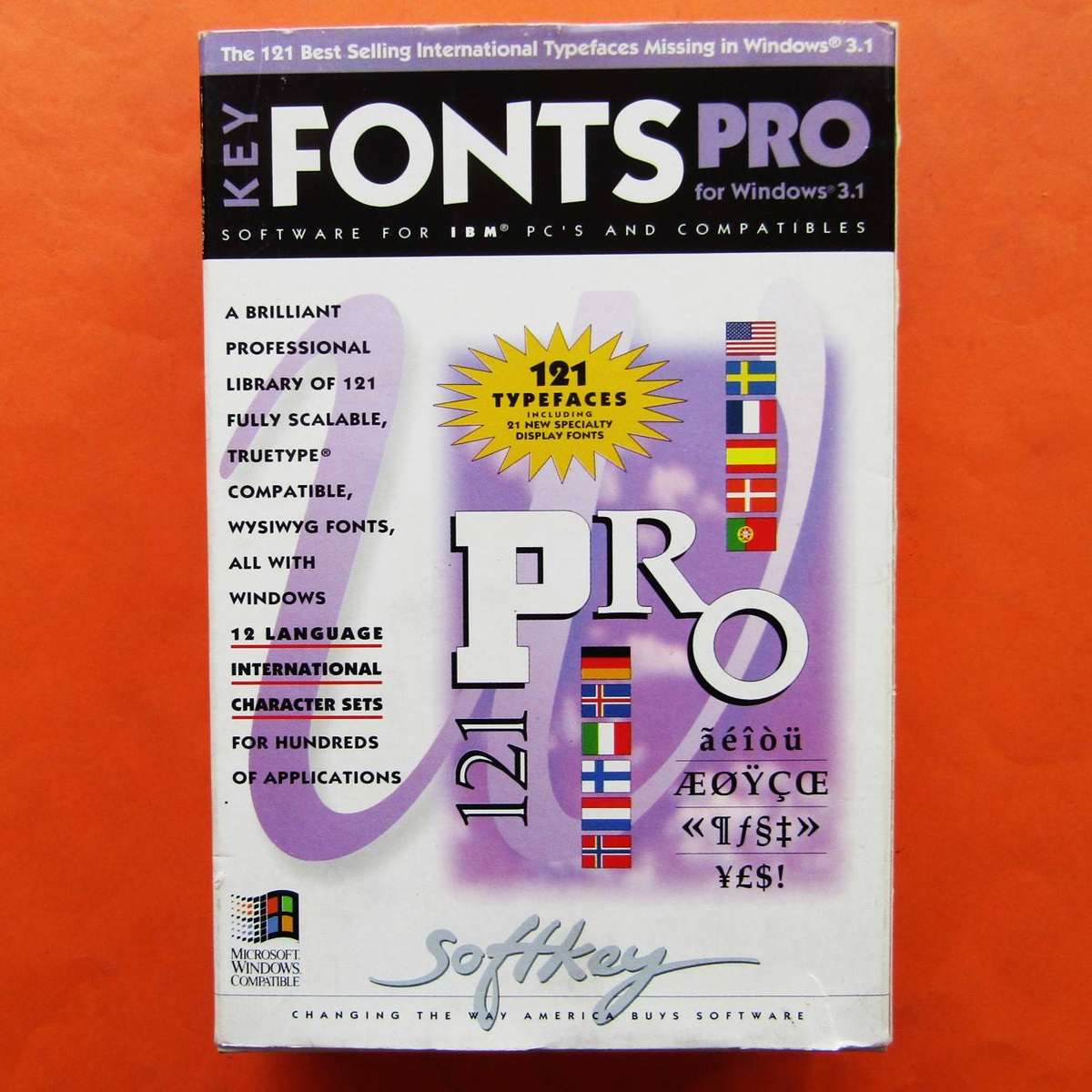 Key Fonts Pro for Windows 3.1 - Floppy Disk Software Program