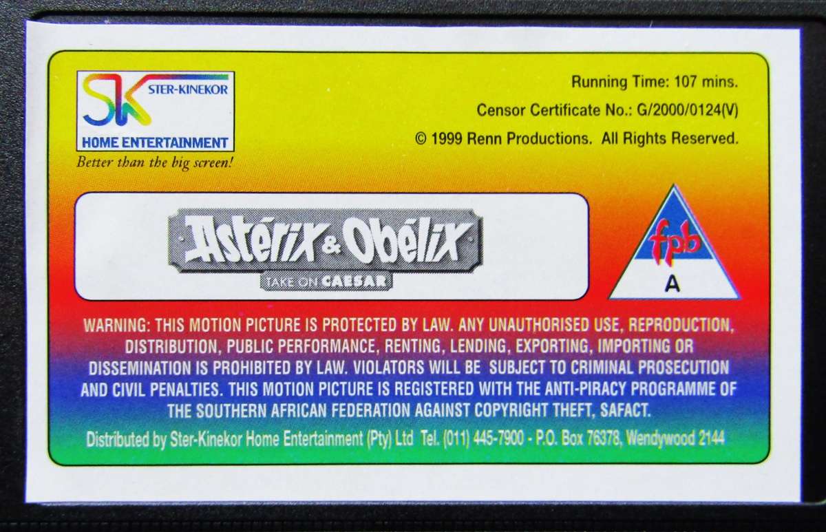 Asterix & Obelix Take on Ceasar - Movie VHS Tape (2000)