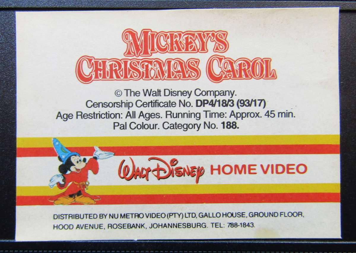 Mickey's Christmas Carol - Walt Disney VHS Tape (1993)