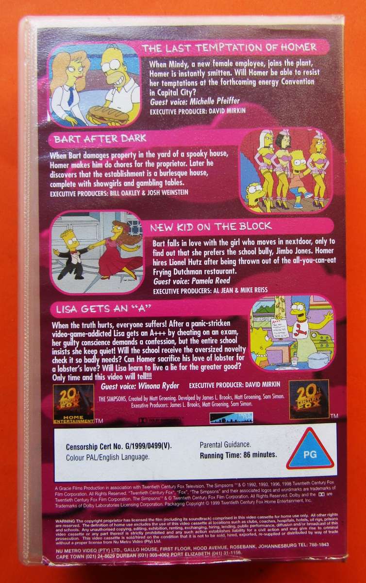 Sex, Lies & The Simpsons - VHS Video Tape (1999)