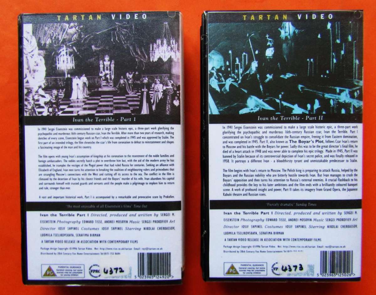 Ivan the Terrible - Part 1 and 2 - Movie VHS Tapes (1996)
