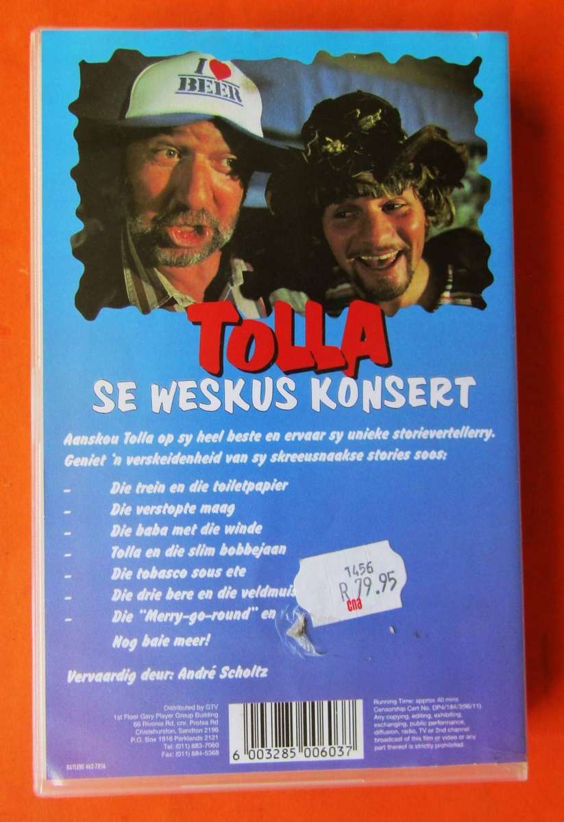 Tolla se Weskus Konsert - VHS Video Tape (1996)
