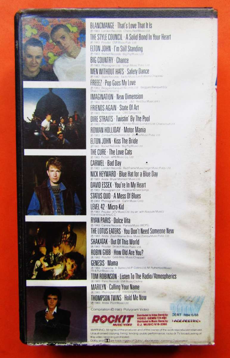 1983 Music Videos VHS Tape