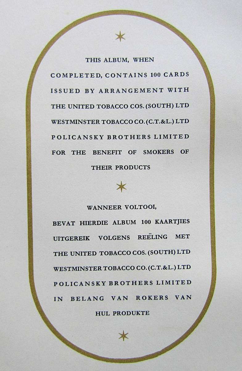 Vintage South African Defence Tobacco Card Album