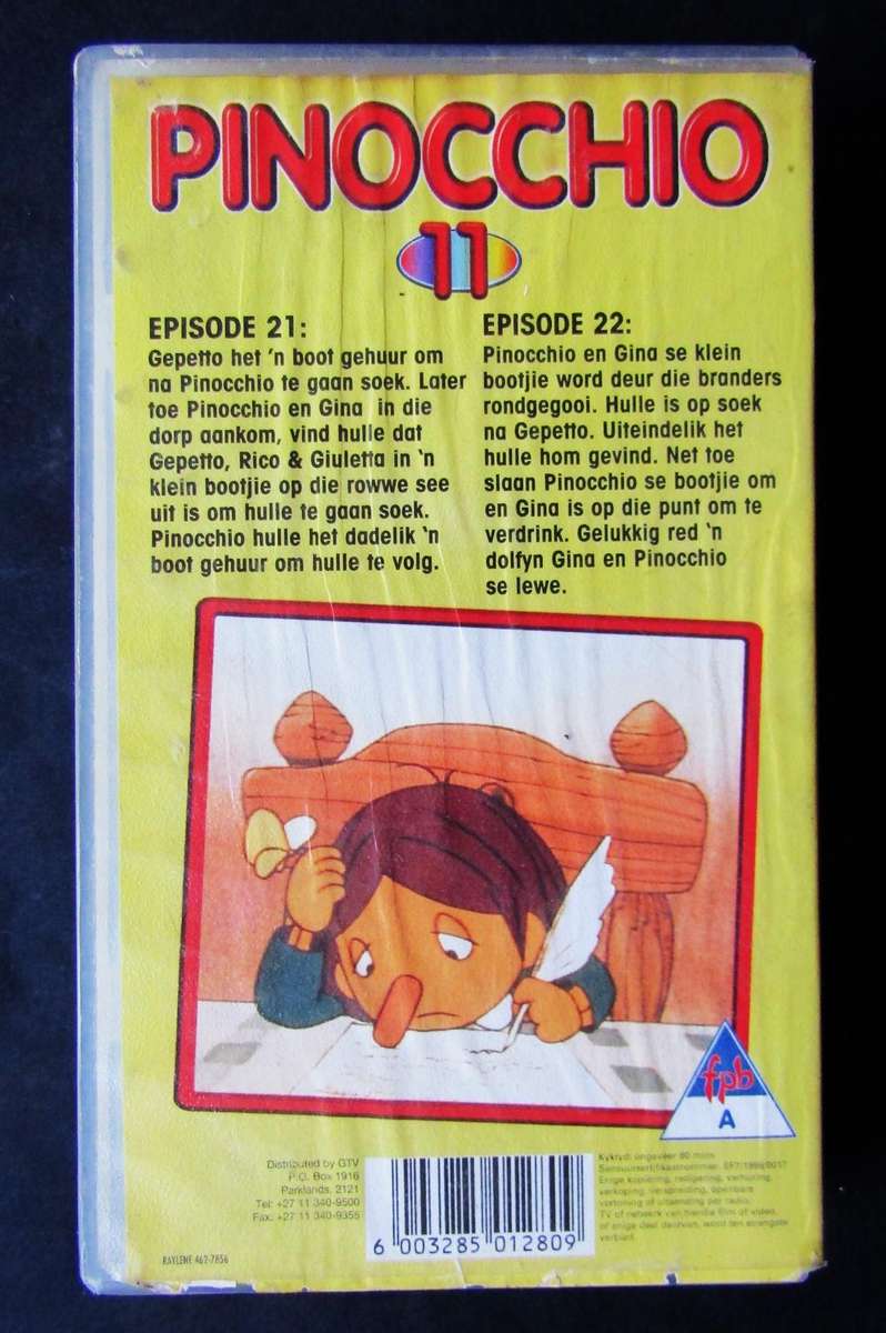 Pinocchio - Volume 11 - VHS Video Tape (1998)