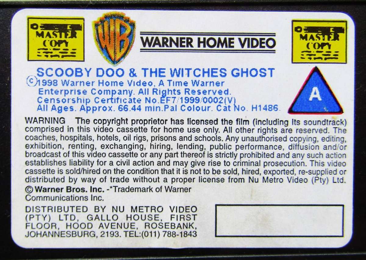 Scooby Doo and the Witch's Ghost - VHS Tape (1999)