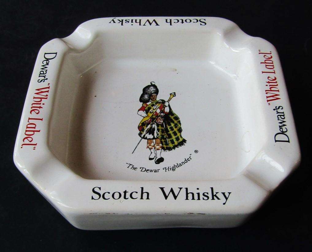 Old Dewar's White Label Whisky Advertising Ashtray