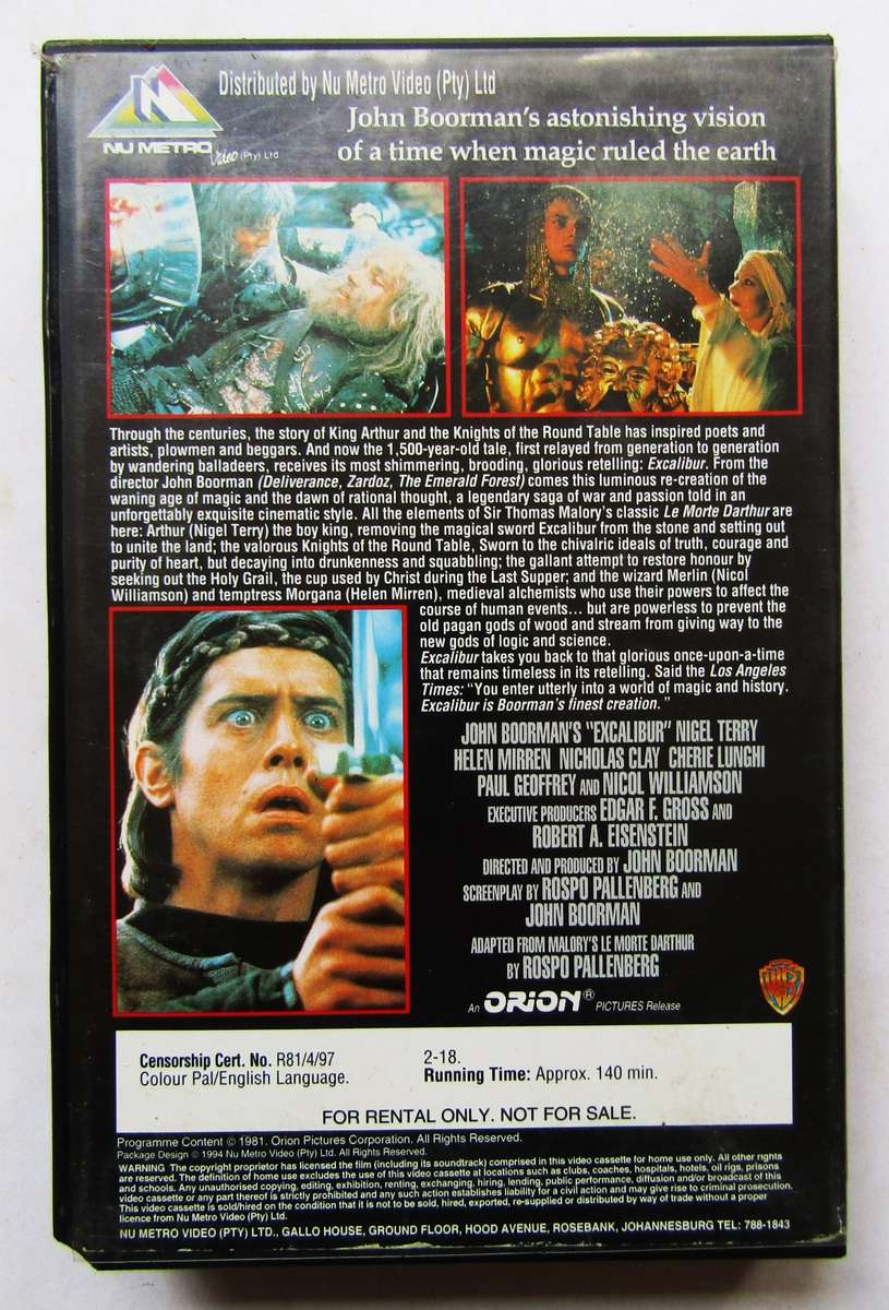 Excalibur - Movie VHS Tape (1994)