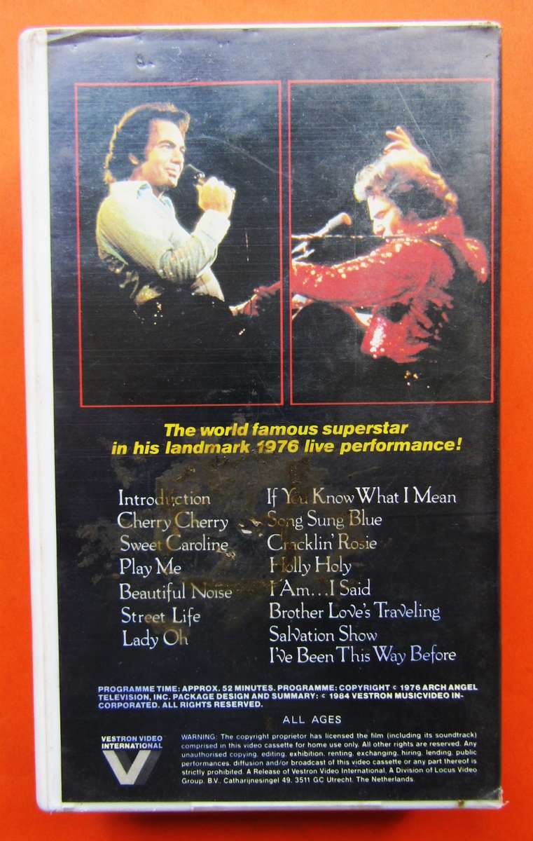 Neil Diamond - Love at the Greek - Betamax Video Tape (1984)