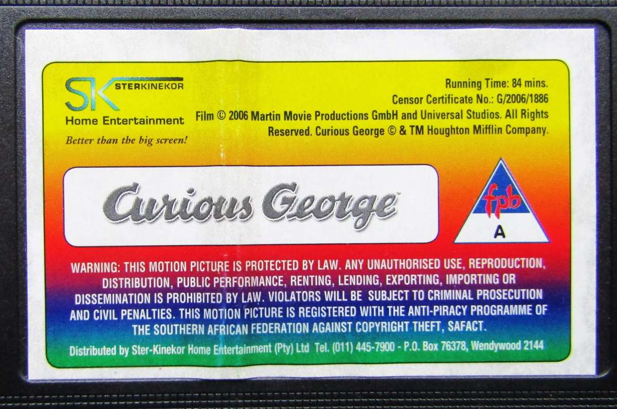 Curious George - Will Ferrell - Movie VHS Tape (2006)