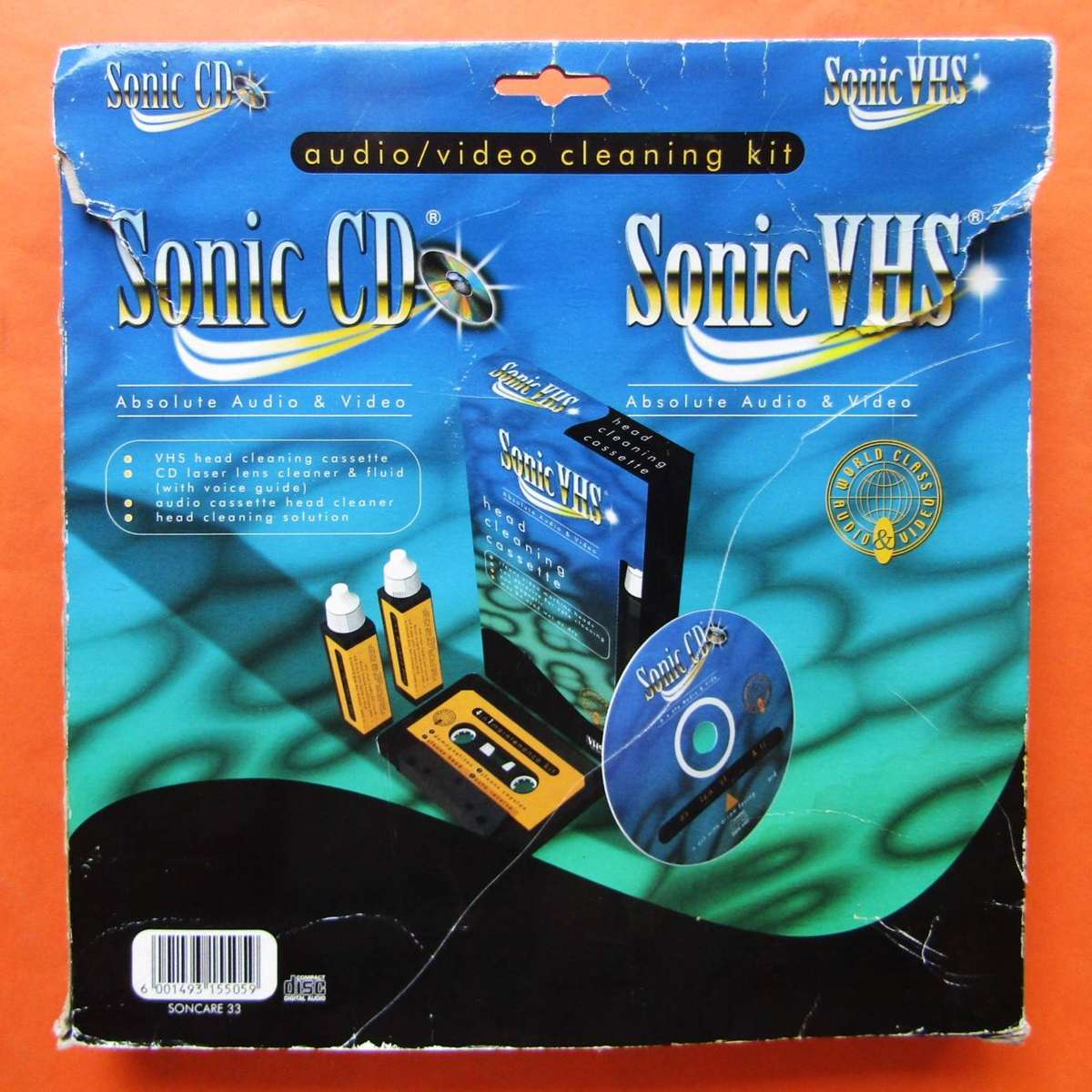 Old Sonic VHS Cassette CD Cleaning Kit