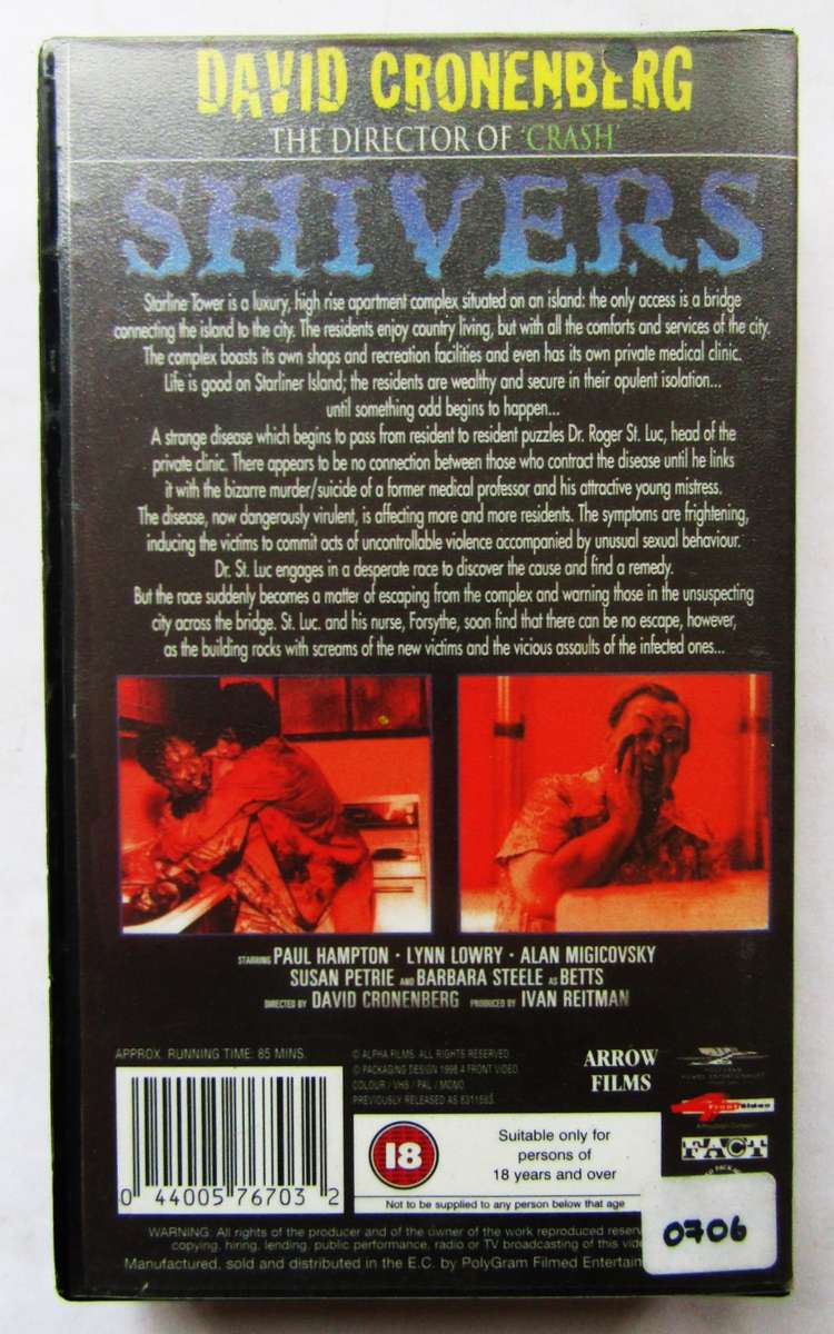 Shivers - Paul Hampton - Horror Movie VHS Tape (1998)