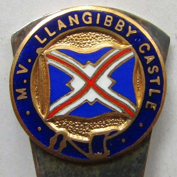 Old Union Castle Shipping Line MV Llangibby Castle Tea Caddy Spoon