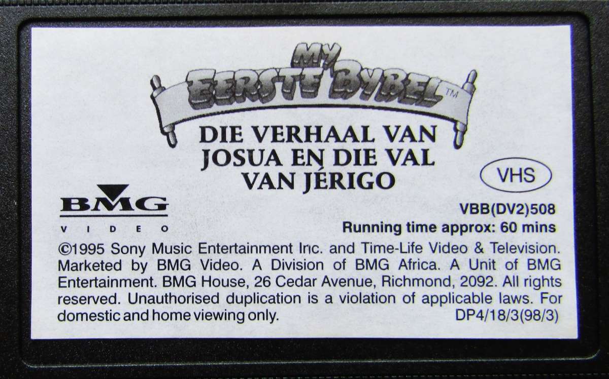 Josua en die Val van Jerigo - My Eerste Bybel - VHS Video Tape (1995)