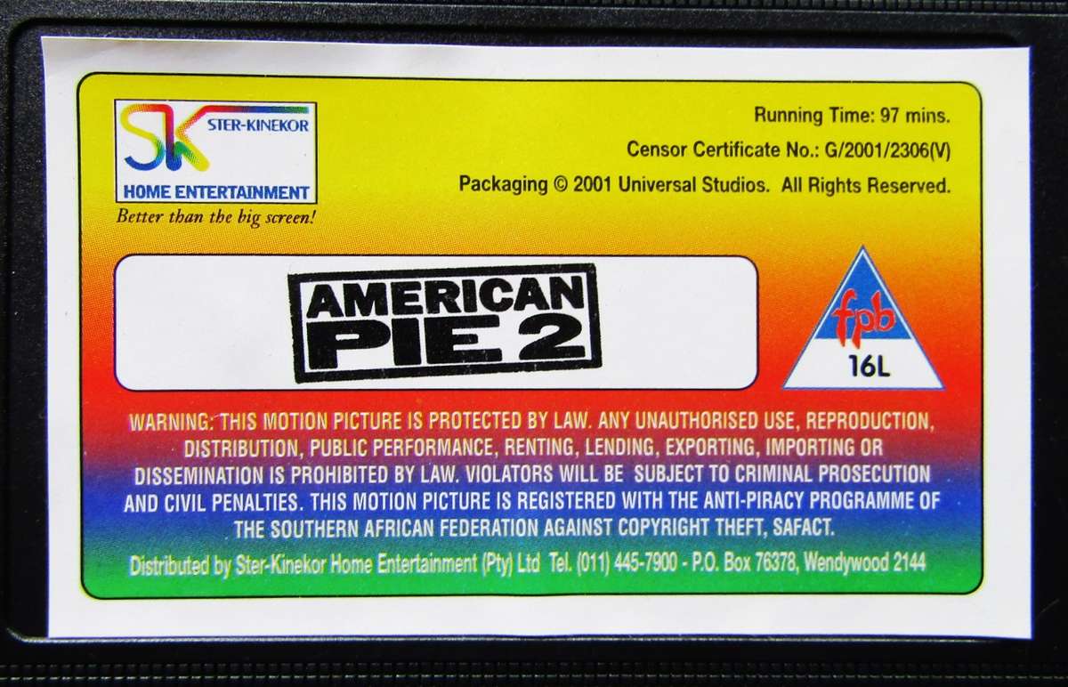 American Pie 2 - Movie VHS Tape (2001)