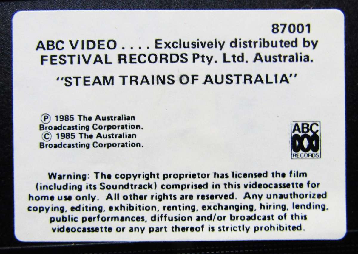 Steam Trains of Australia - Railways VHS Video Tape (1985)