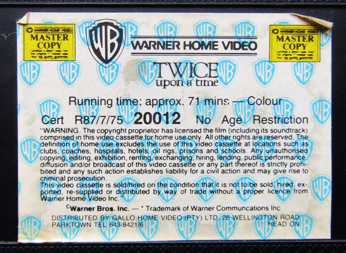 Twice Upon a Time - George Lucas - Movie VHS Tape (1987)