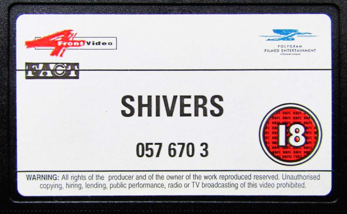 Shivers - Paul Hampton - Horror Movie VHS Tape (1998)