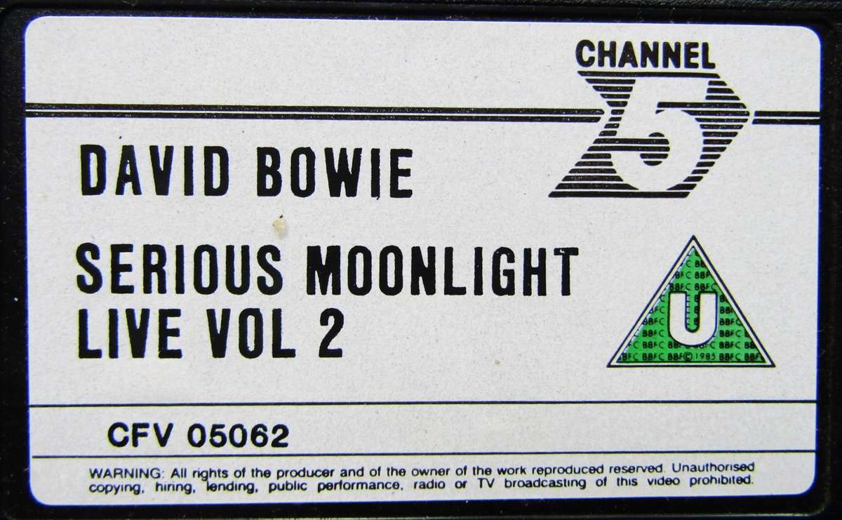 David Bowie - Serious Moonlight Live - VHS Video Tape
