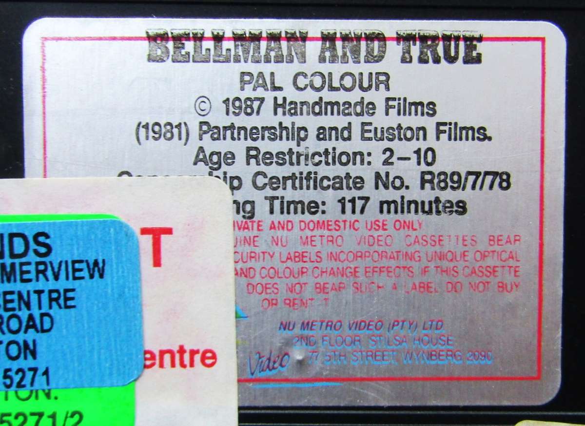 Bellman and True - Computer Crime Movie VHS Tape (1987)
