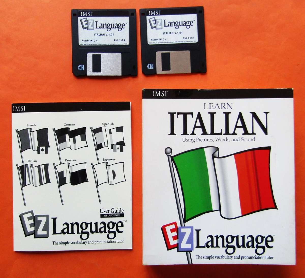 EZ Language Learn Italian - Stiffy Disk Software Program (1994)