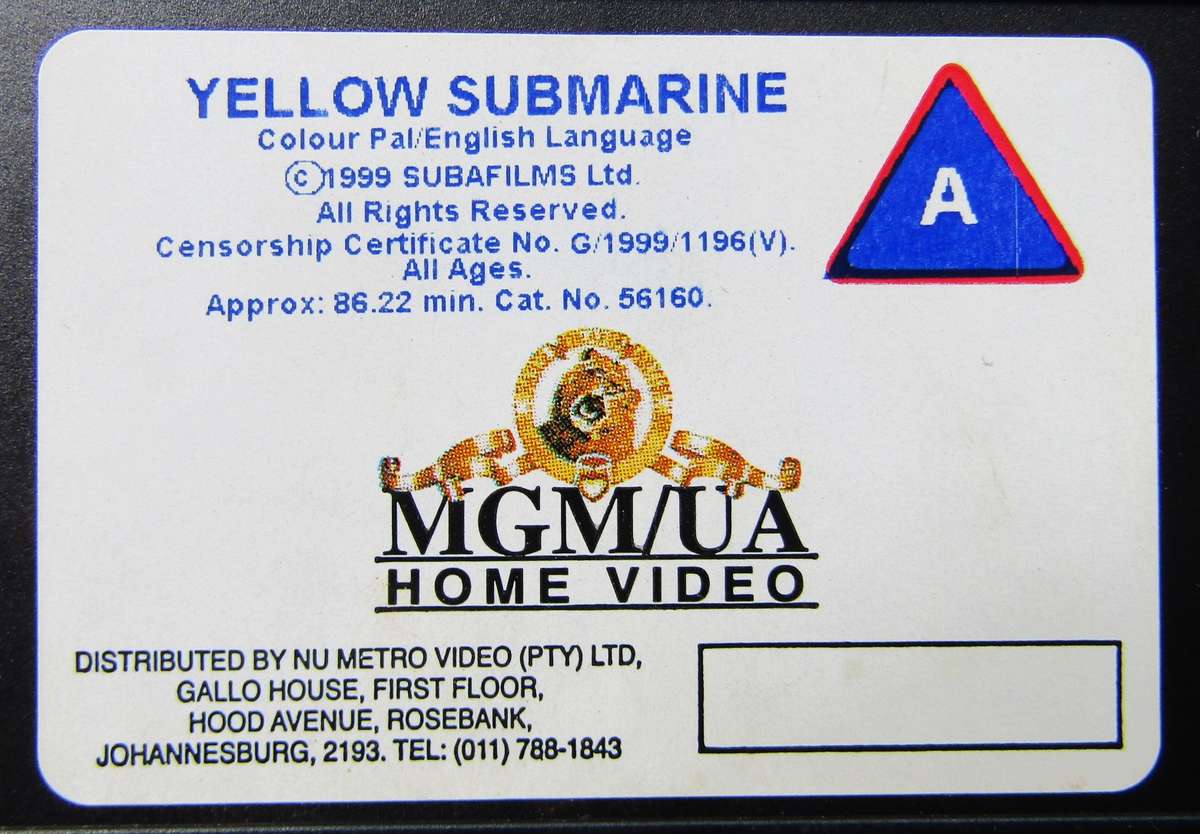 Yellow Submarine - The Beatles - Movie VHS Tape (1999)