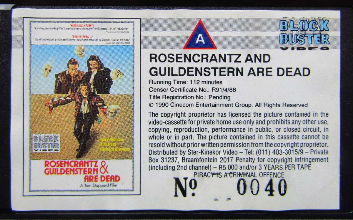 Rosencrantz & Guildenstern Are Dead - Movie VHS Tape (1990)