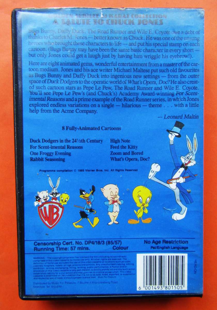 A Salute to Chuck Jones - Warner Bros Golden Jubilee - Cartoon VHS Tape (1985)