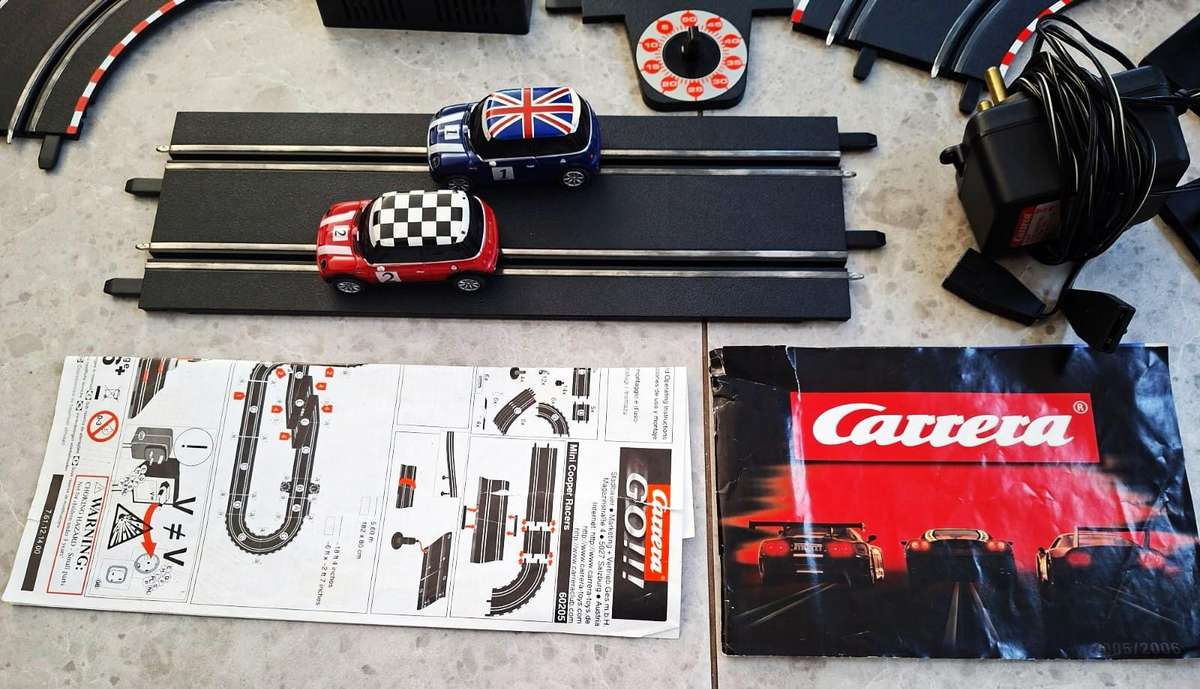 Old Carrera Mini Cooper Racers 1:43 Slot Car Set