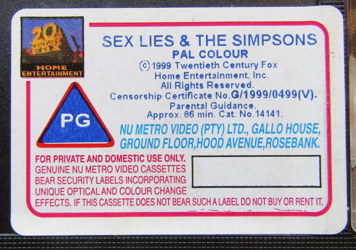 Sex, Lies & The Simpsons - VHS Video Tape (1999)
