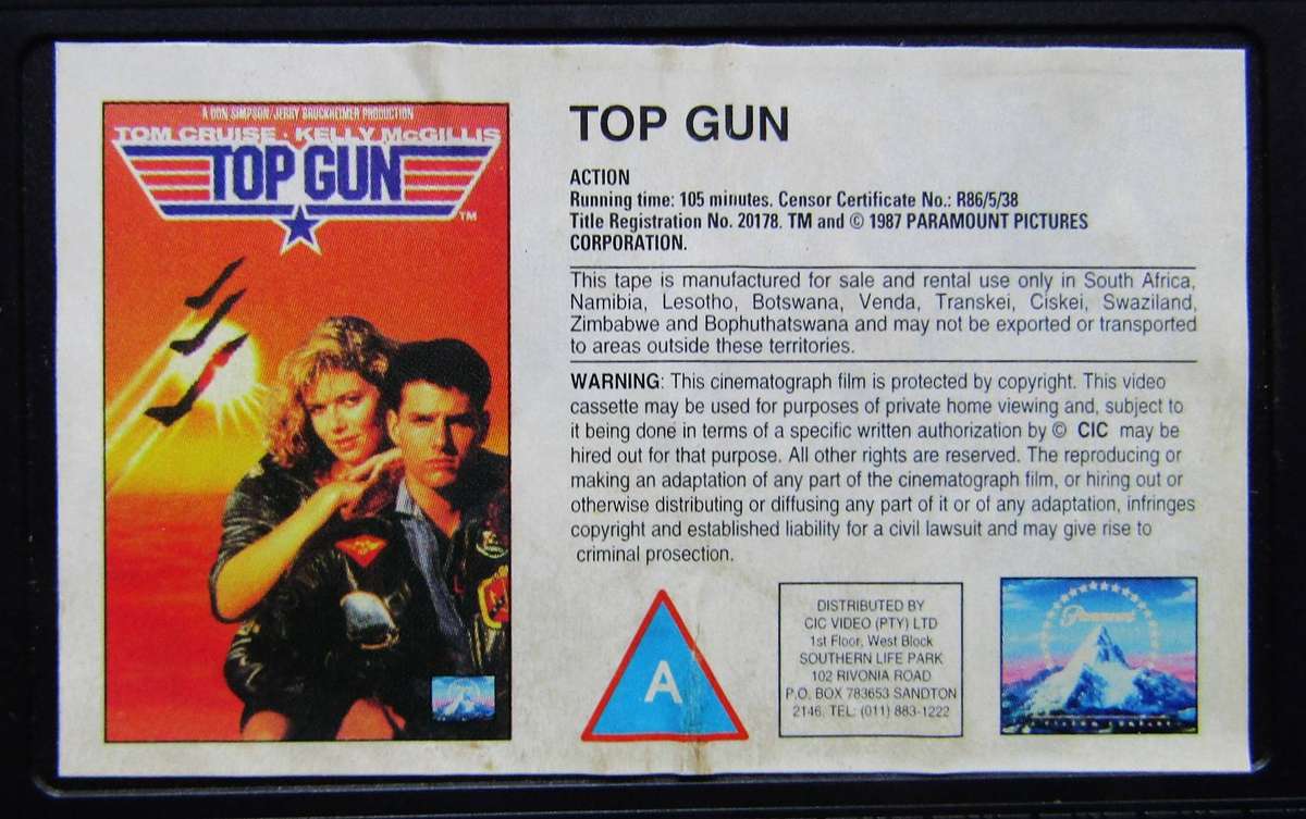 Top Gun - Tom Cruise - Movie VHS Tape (1987)
