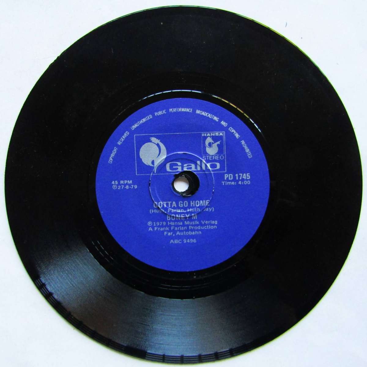 Boney M. - El Lute / Gotta Go Home - Vinyl 7 Single (1979)