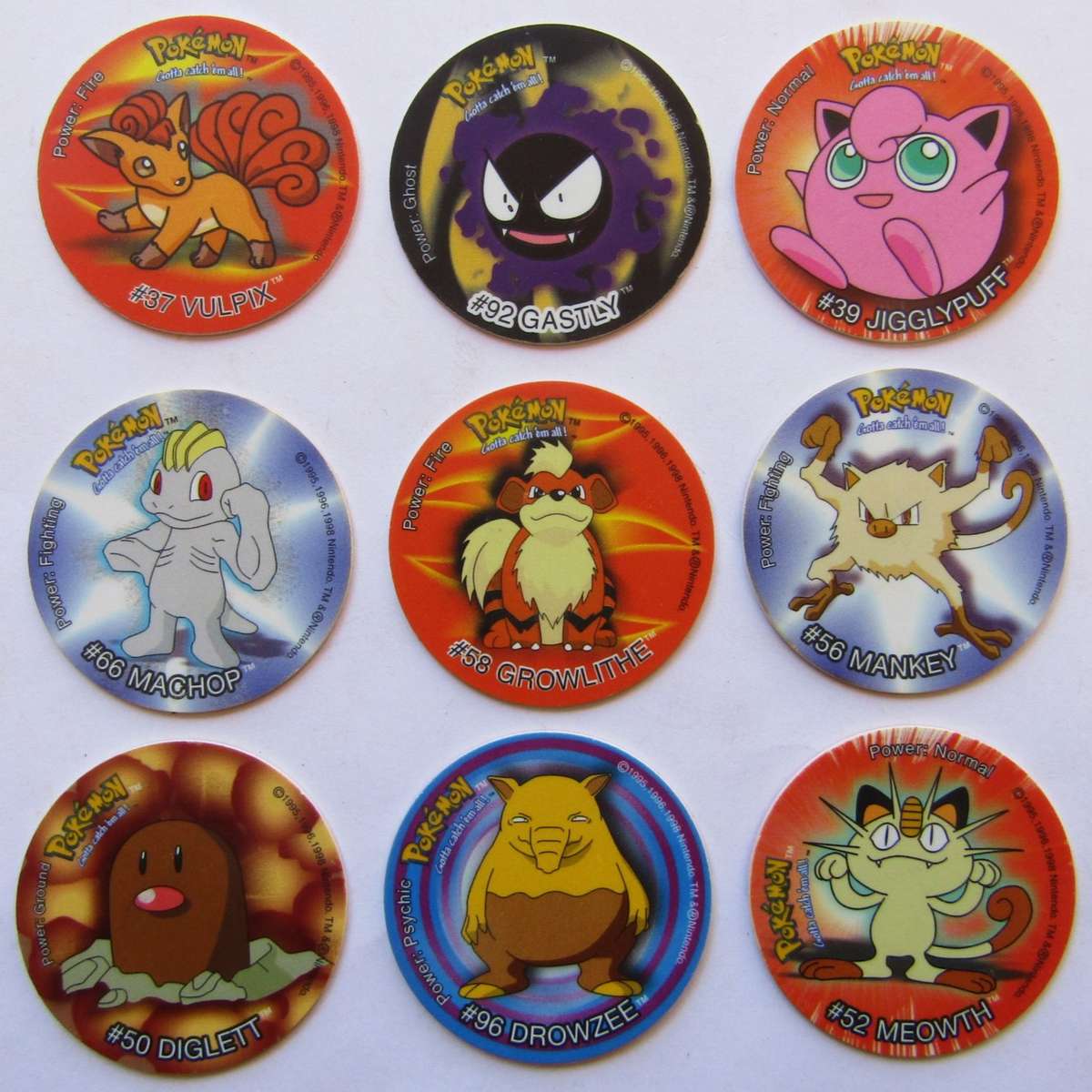 Lot of 9 Pokemon Tazo 1 Slammers by Simba
