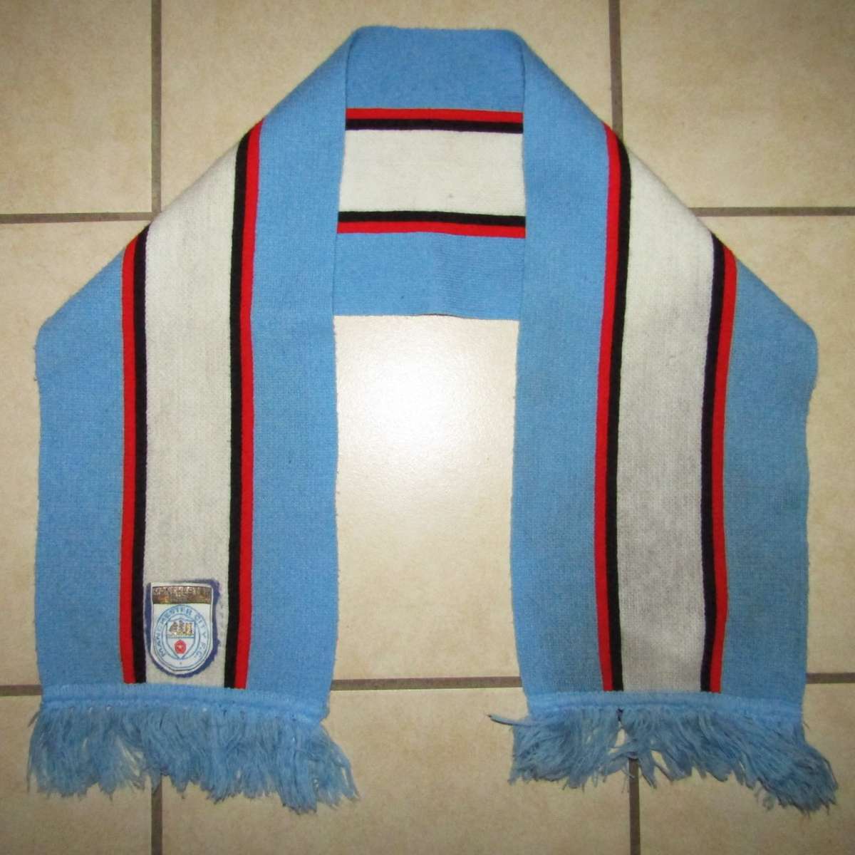 Old Manchester City Football Supporter Scarf