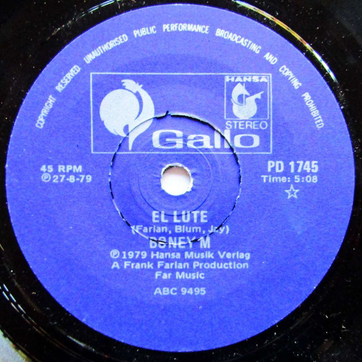 Boney M. - El Lute / Gotta Go Home - Vinyl 7 Single (1979)