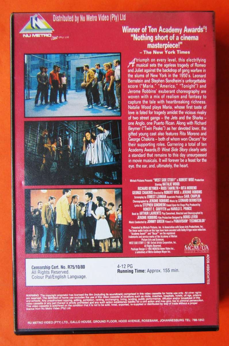 West Side Story - Classic Movie VHS Tape (1993)