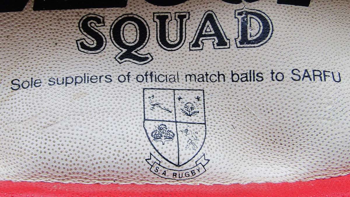 Old SARFU Mitre Rugby Ball with Many Signatures