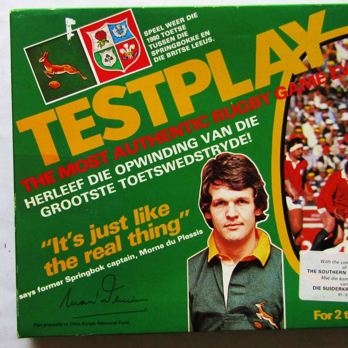 1980 Springboks vs British Lions - Testplay Rugby Board Game